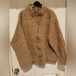 NWT Free People Dolman Quilted Jacket in Champagne Diamonds